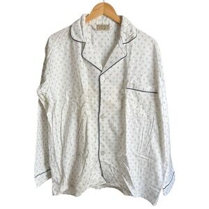 Hill & Archer Men’s Soft Fleece Long Sleeve Button Down Pajama Shirt Size XL